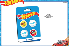 HOT-WHEELS-STATIONERY-4PCS-ERASERS-3137-3347-Presentation-TO